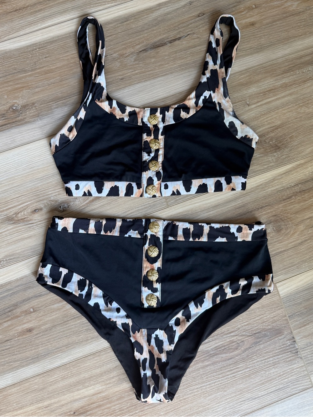 Beach Riot Isle Bikini Set leopard bikini high-waist M